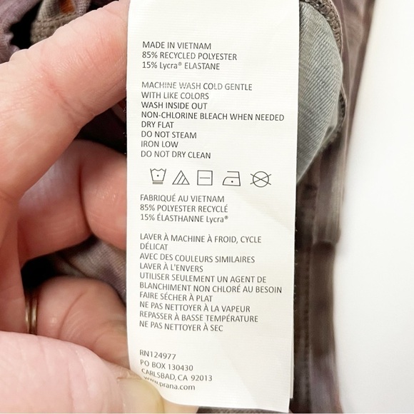 Prana Electa Leggings II Small pocket neutral print high rise outdoor activewear - Picture 8 of 13